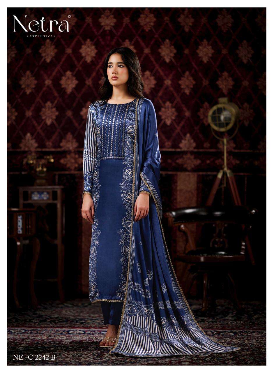 Netra Exclusive Gajji Vol 4 Pure Gajji Silk Dress Material