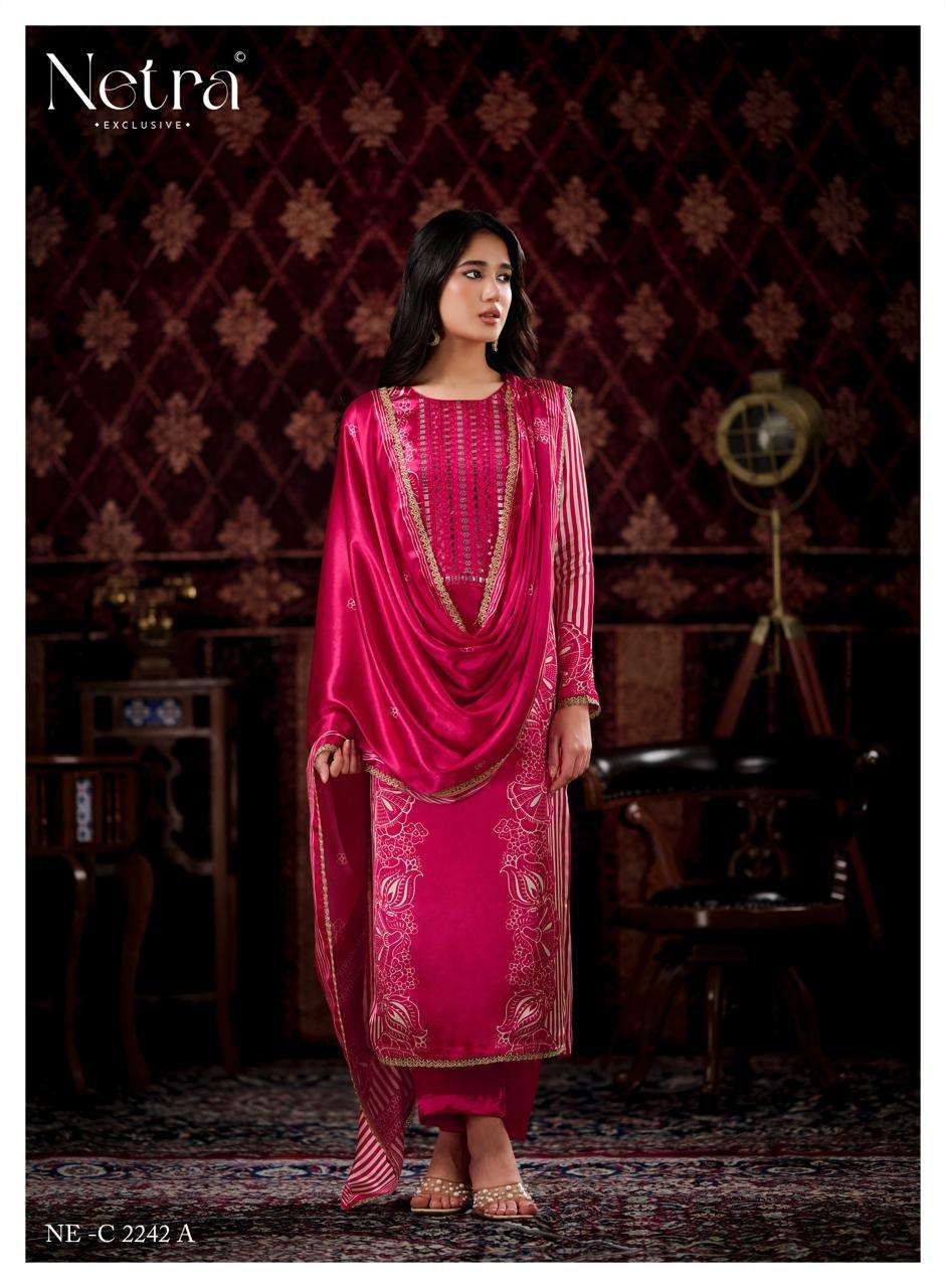 Netra Exclusive Gajji Vol 4 Pure Gajji Silk Dress Material