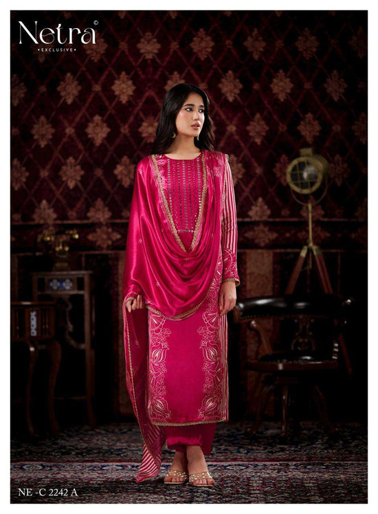 Netra Exclusive Gajji Vol 4 Pure Gajji Silk Dress Material