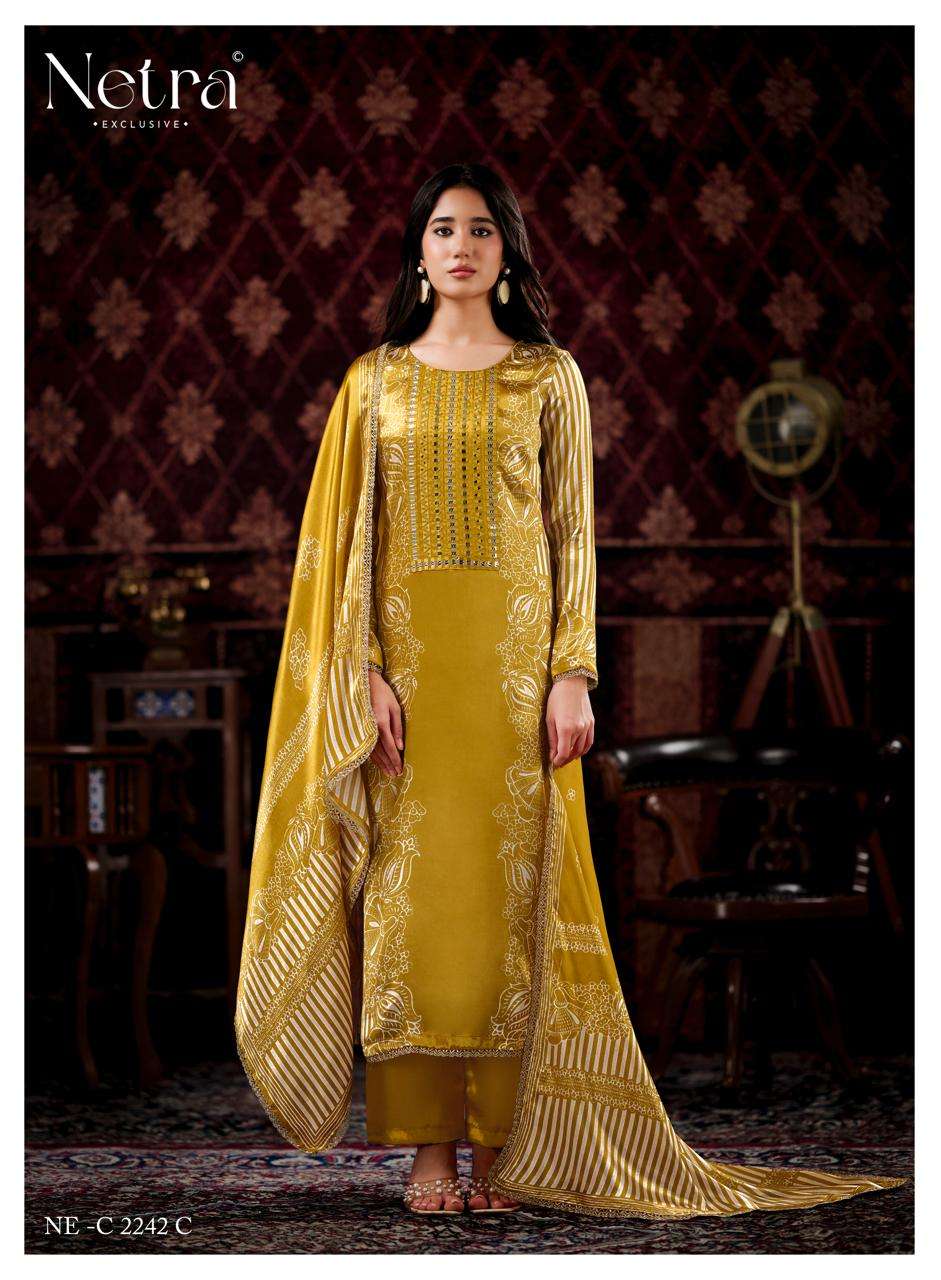 Netra Exclusive Gajji Vol 4 Pure Gajji Silk Dress Material