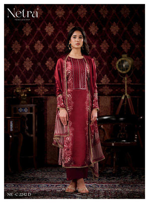 Netra Exclusive Gajji Vol 4 Pure Gajji Silk Dress Material - Amrah Wholesale