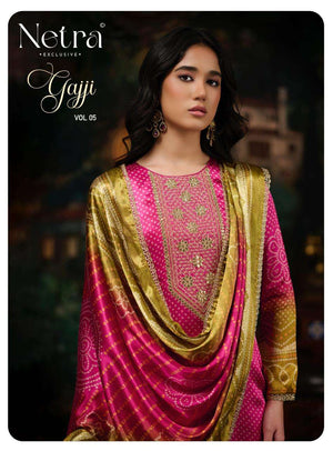 Netra Exclusive Gajji Vol 5 Pure Gajji Silk Dress Material