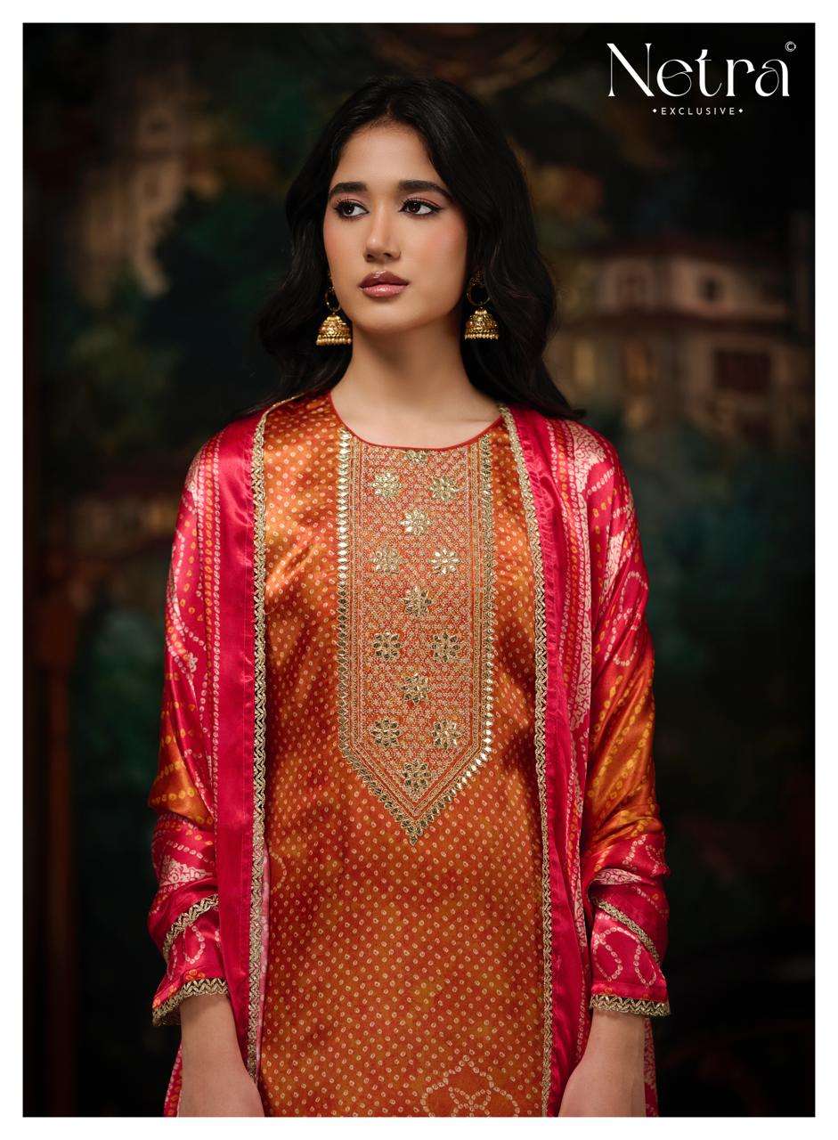 Netra Exclusive Gajji Vol 5 Pure Gajji Silk Dress Material