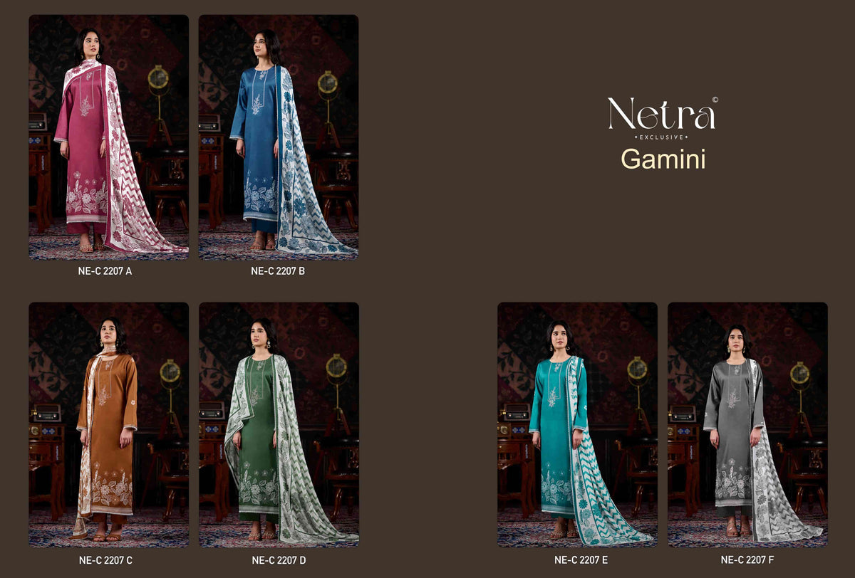 Netra Exclusive Gamini Wholesale Pure Cotton Dress Material Collection