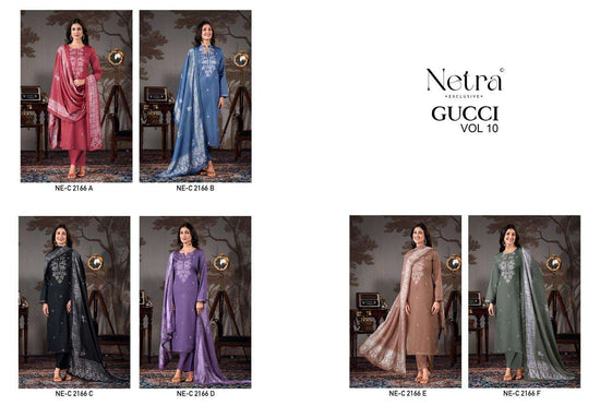 Netra Exclusive Gucci Vol 10 Pure Cotton Dress Material - Amrah Wholesale