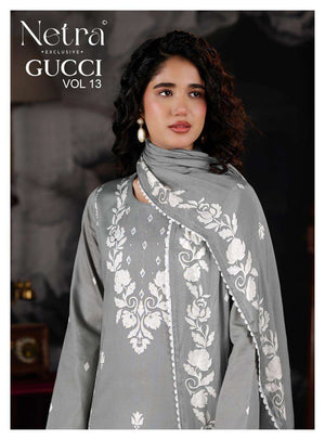 Netra Exclusive Gucci Vol 13 Premium Cotton Dress Material - Amrah Wholesale