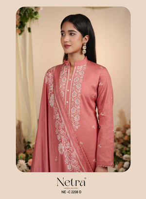 Netra Exclusive Gucci Vol 14 Premium Cotton Embroidered Dress Material - Amrah Wholesale
