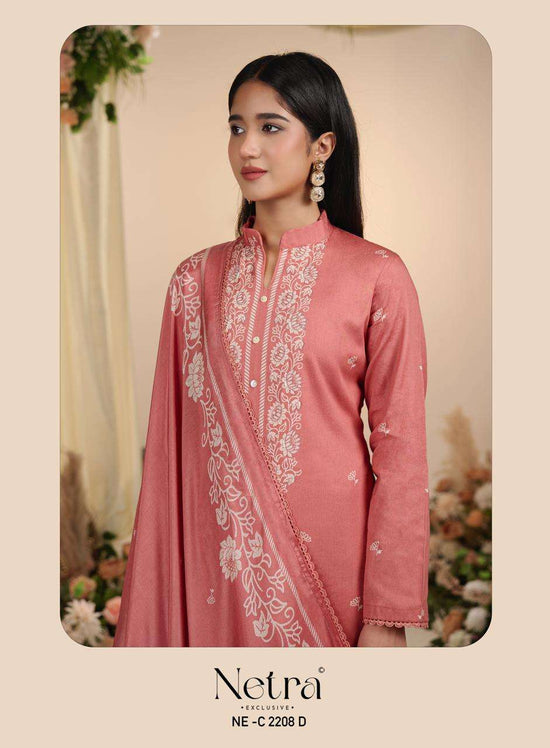 Netra Exclusive Gucci Vol 14 Premium Cotton Embroidered Dress Material - Amrah Wholesale