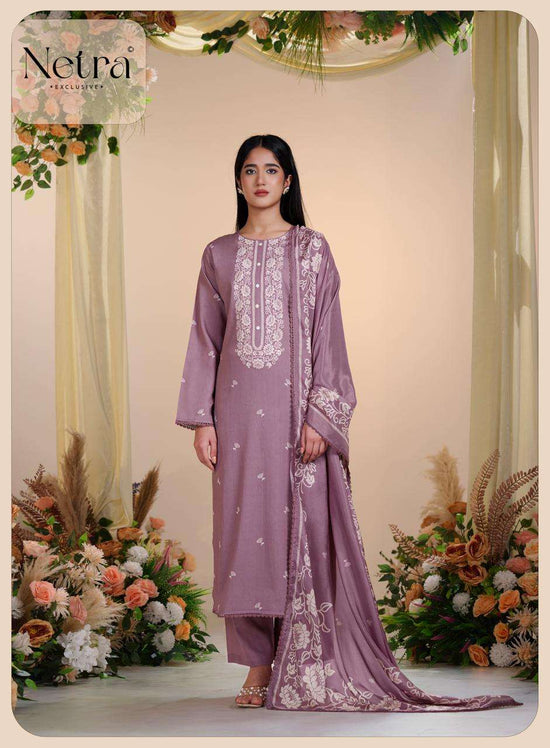 Netra Exclusive Gucci Vol 14 Premium Cotton Embroidered Dress Material - Amrah Wholesale