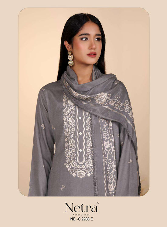 Netra Exclusive Gucci Vol 14 Premium Cotton Embroidered Dress Material - Amrah Wholesale