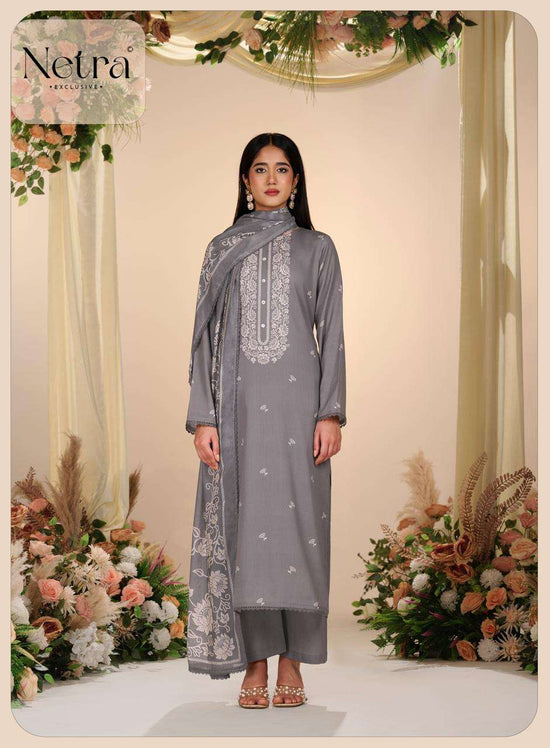 Netra Exclusive Gucci Vol 14 Premium Cotton Embroidered Dress Material - Amrah Wholesale