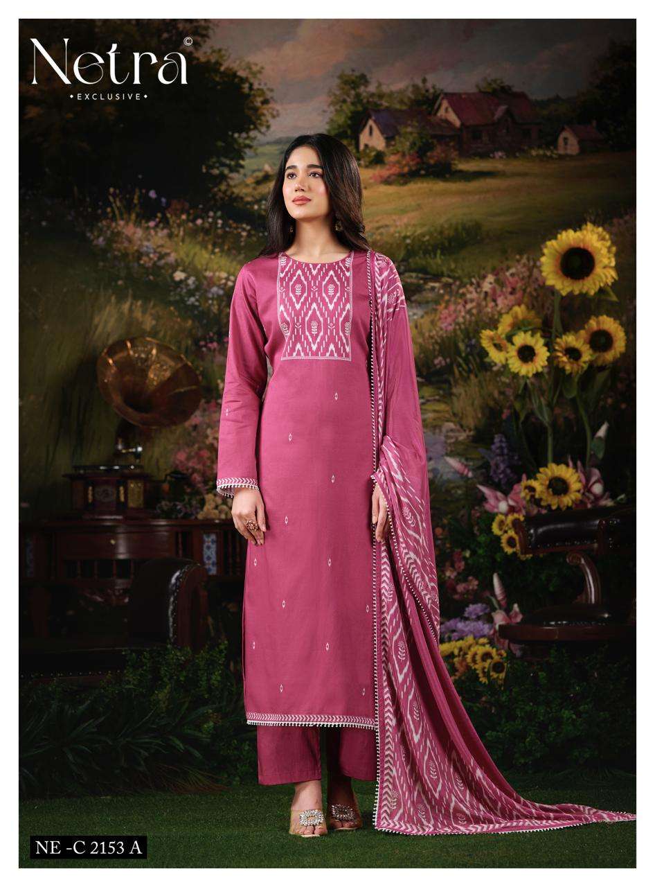 Netra Exclusive Gucci Vol 4 Cotton Satin Pakistani Suit - Amrah Wholesale