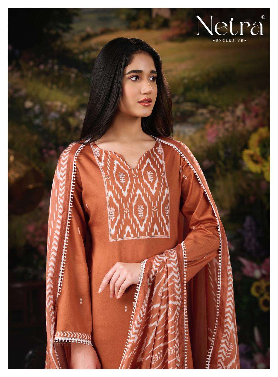 Netra Exclusive Gucci Vol 4 Cotton Satin Pakistani Suit - Amrah Wholesale