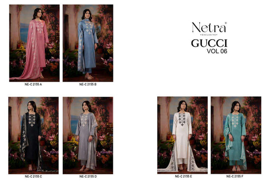 Netra Exclusive Gucci Vol 6 Pure Cotton Premium Dress Material - Amrah Wholesale