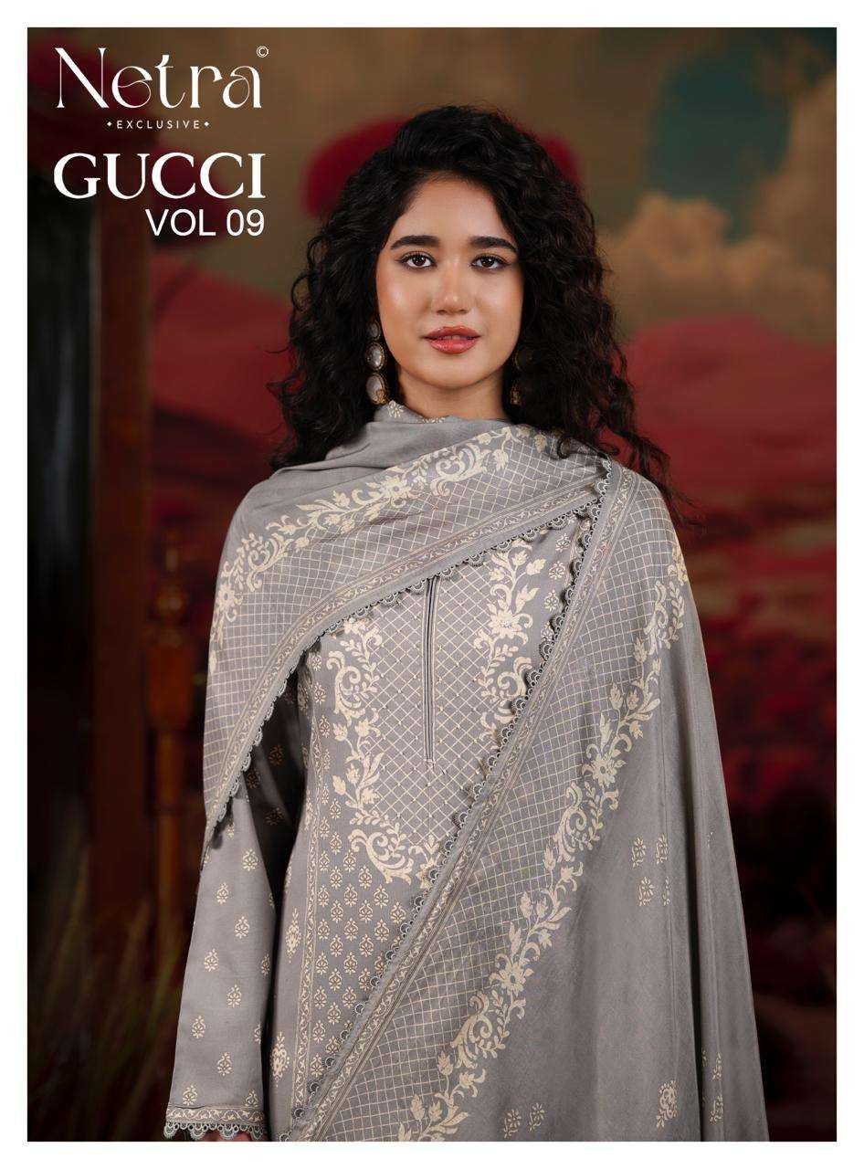 Netra Exclusive Gucci Vol 9 Pure Cotton Digital Printed Dress Material