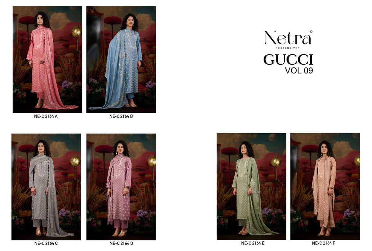 Netra Exclusive Gucci Vol 9 Pure Cotton Digital Printed Dress Material