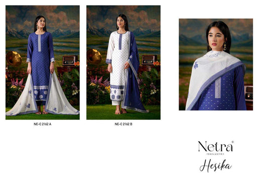 Netra Exclusive Hesika Banarasi Jamdani Dress Material - Amrah Wholesale