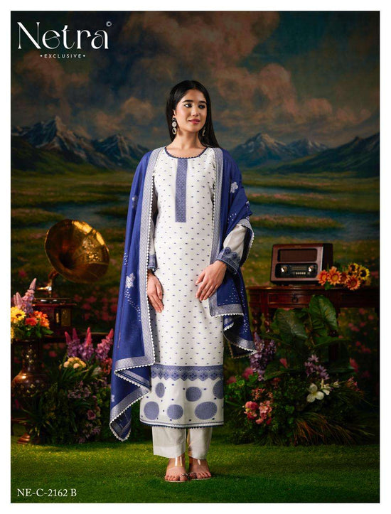 Netra Exclusive Hesika Banarasi Jamdani Dress Material - Amrah Wholesale