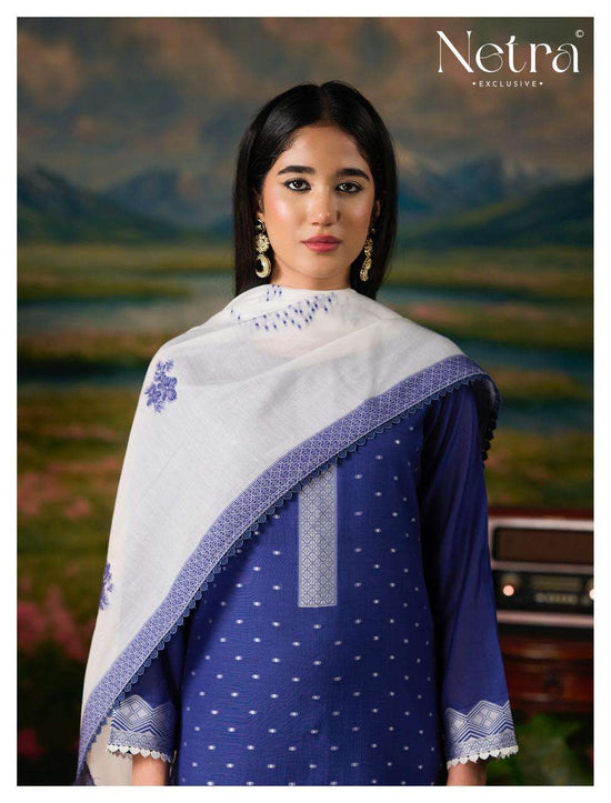 Netra Exclusive Hesika Banarasi Jamdani Dress Material - Amrah Wholesale