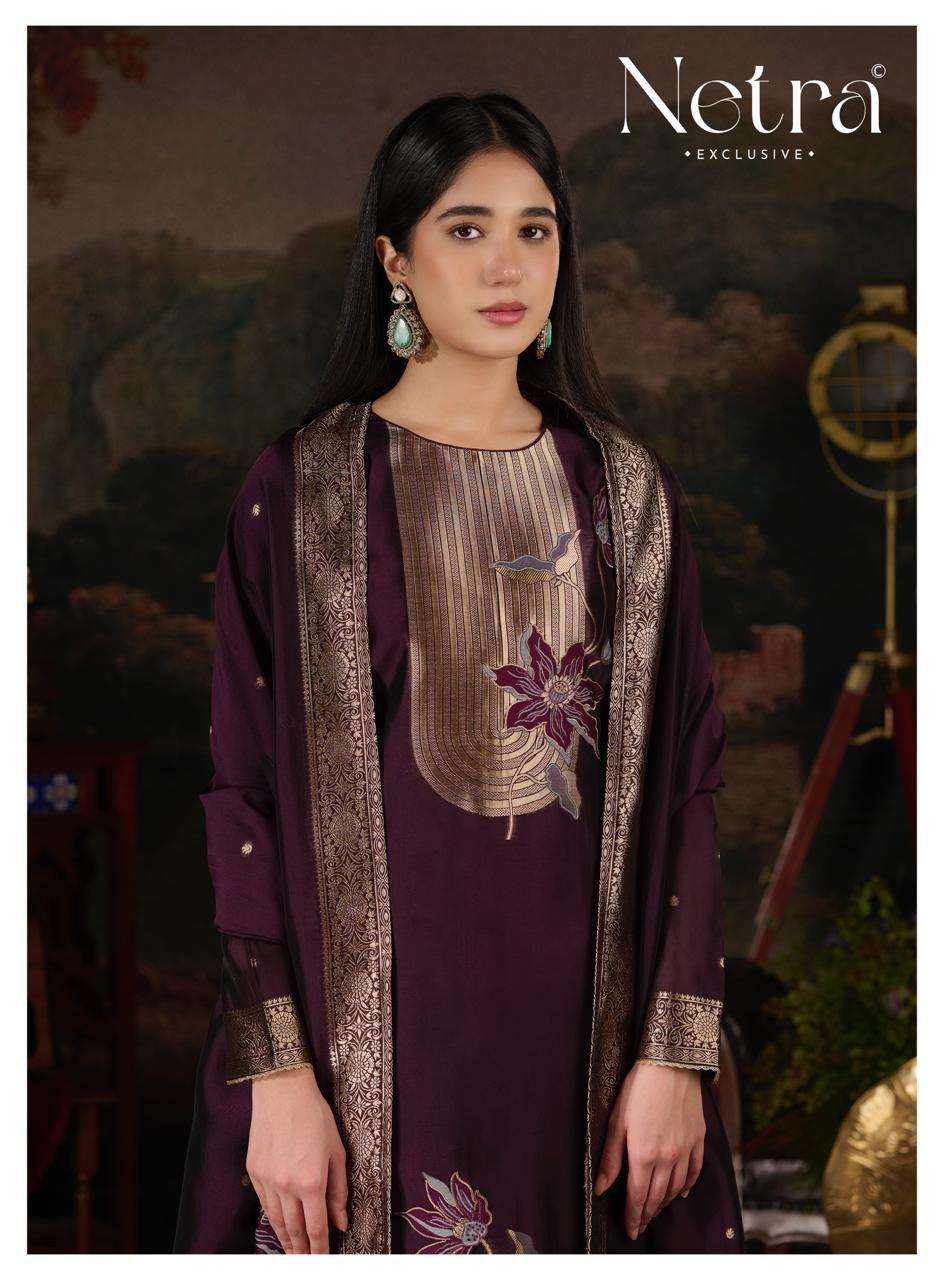 Netra Exclusive Hiral Pure Woven Silk Dress Material
