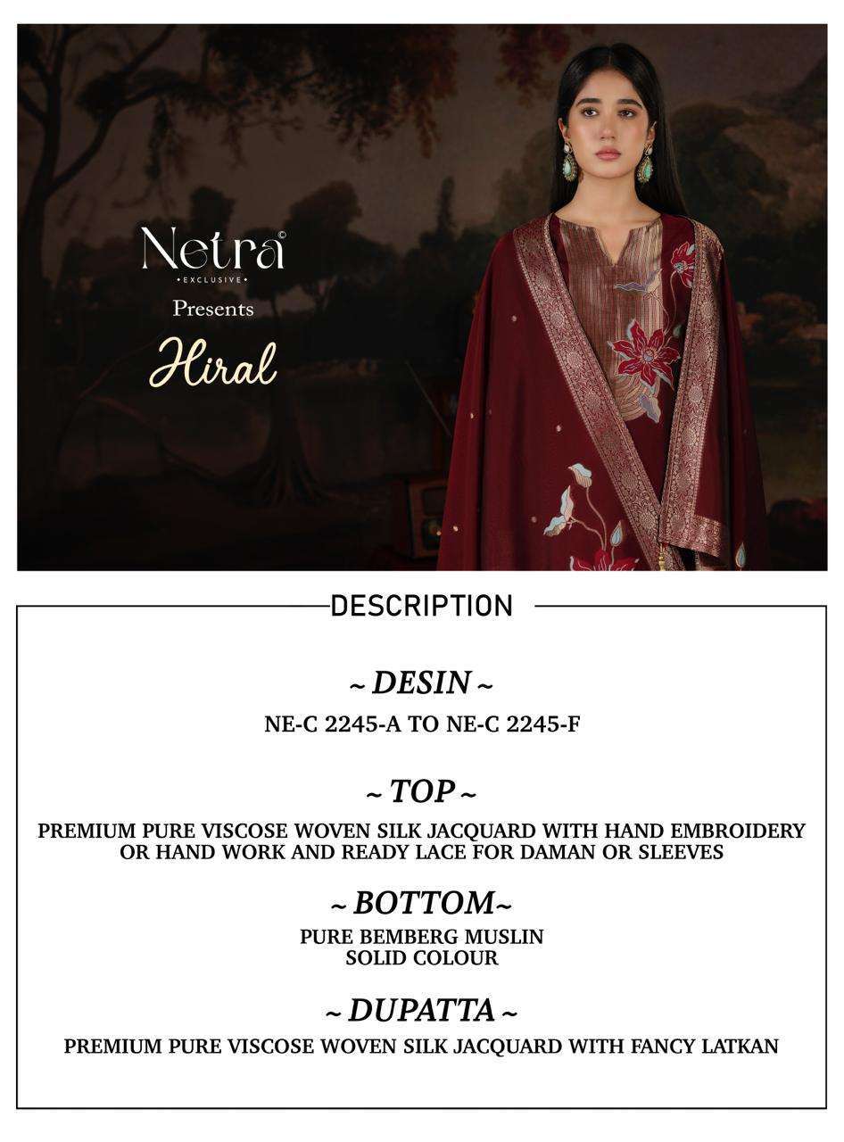 Netra Exclusive Hiral Pure Woven Silk Dress Material