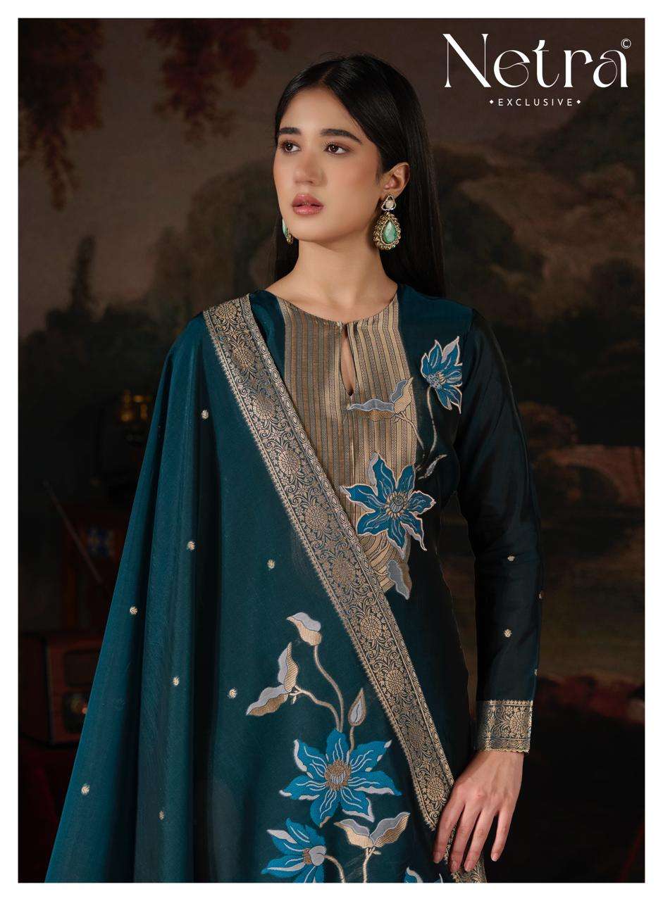 Netra Exclusive Hiral Pure Woven Silk Dress Material