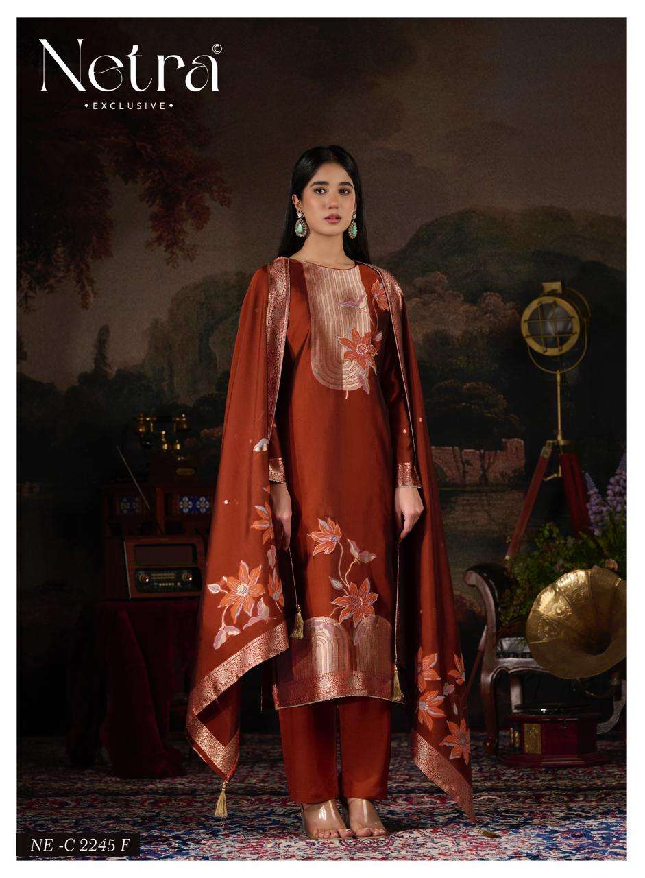 Netra Exclusive Hiral Pure Woven Silk Dress Material