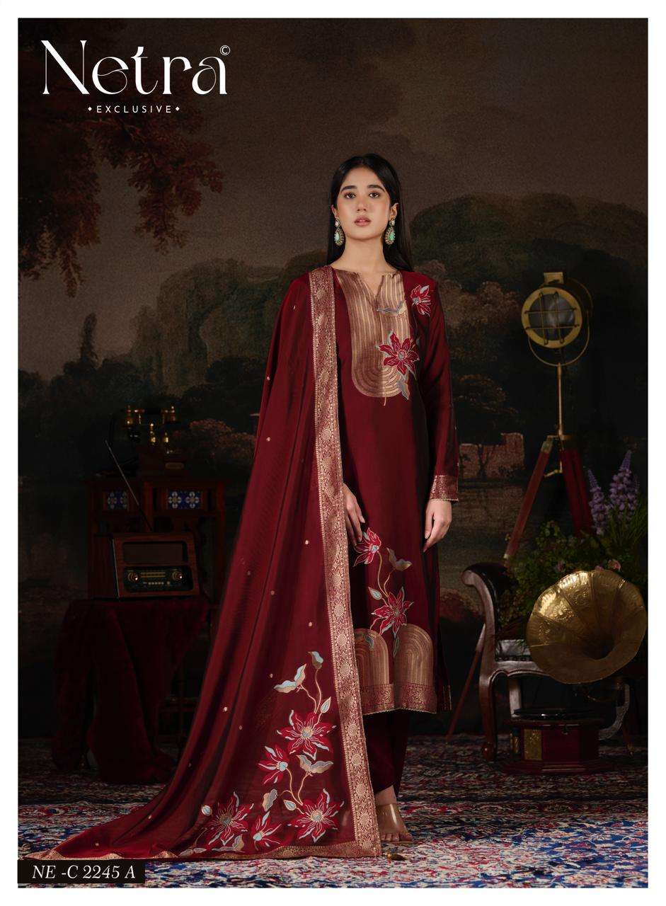 Netra Exclusive Hiral Pure Woven Silk Dress Material