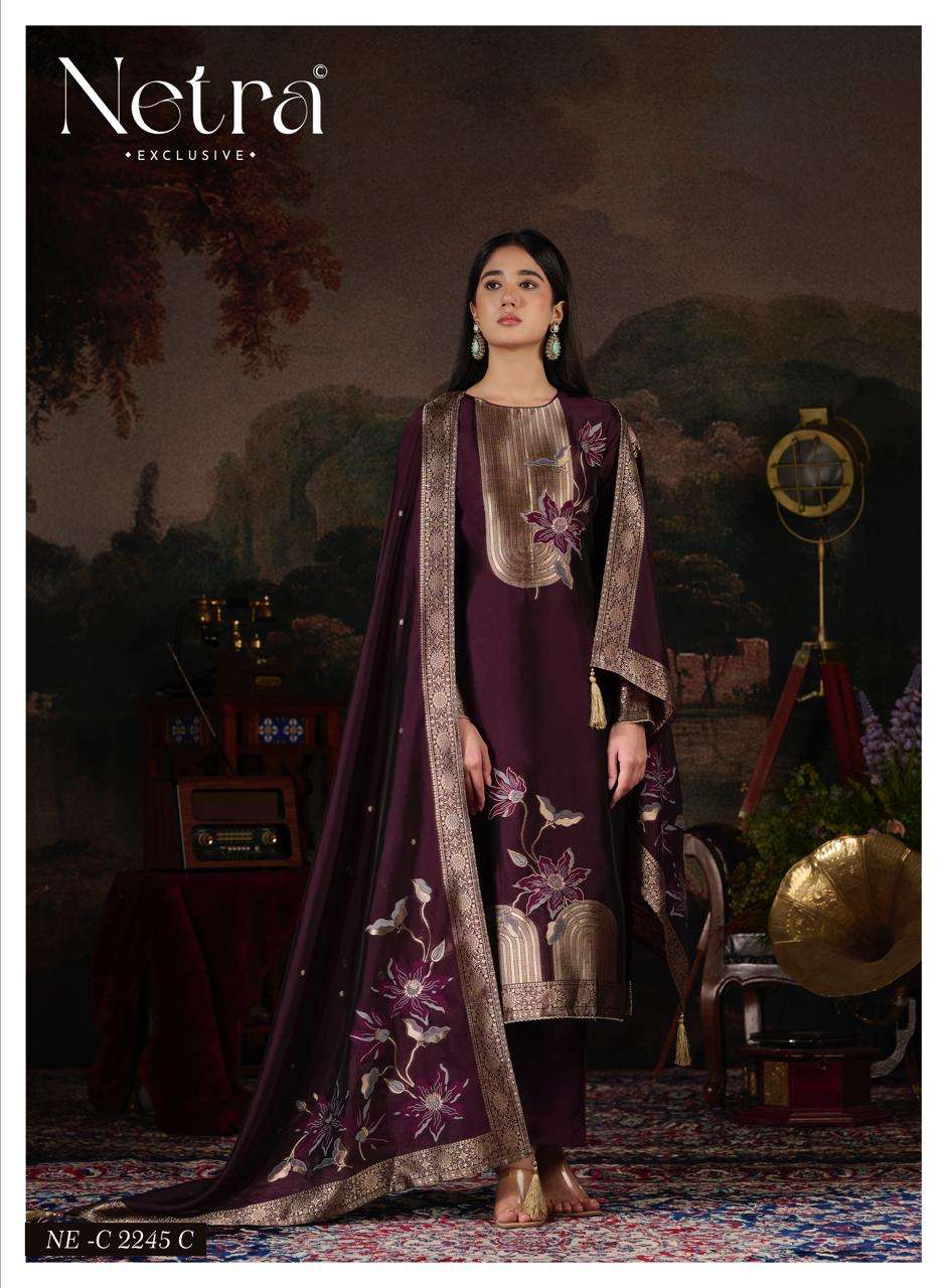 Netra Exclusive Hiral Pure Woven Silk Dress Material