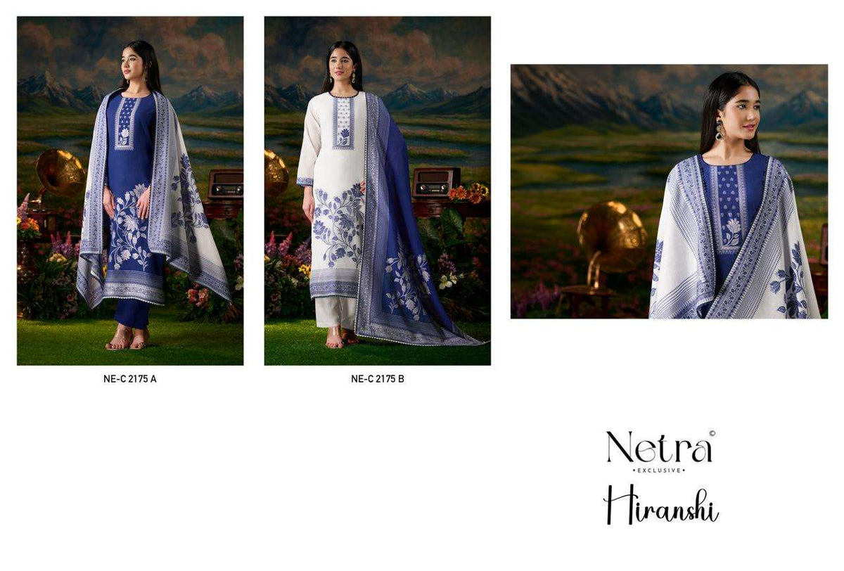 Netra Exclusive Hiranshi Bemberg Banarasi Jamdani Dress Material