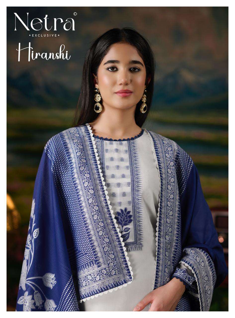 Netra Exclusive Hiranshi Bemberg Banarasi Jamdani Dress Material