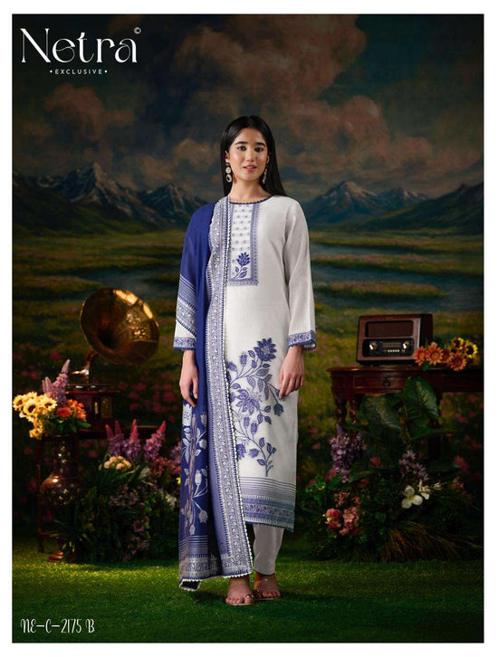 Netra Exclusive Hiranshi Bemberg Banarasi Jamdani Dress Material