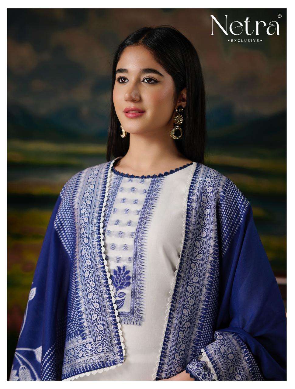 Netra Exclusive Hiranshi Bemberg Banarasi Jamdani Dress Material
