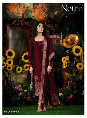 NETRA EXCLUSIVE HIVA VOL-2 Viscose Silk Jacquard Dress Material