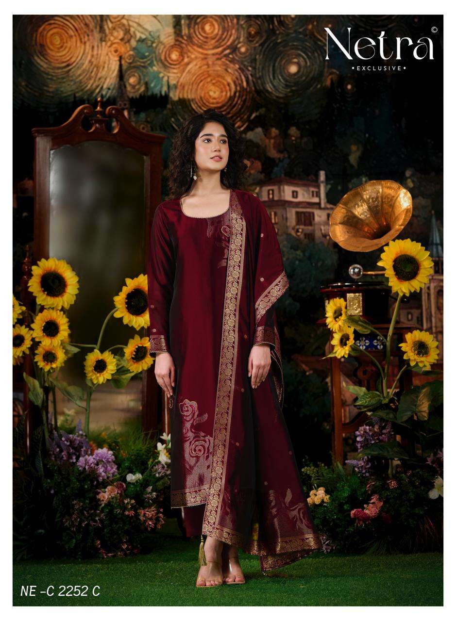 NETRA EXCLUSIVE HIVA VOL-2 Viscose Silk Jacquard Dress Material