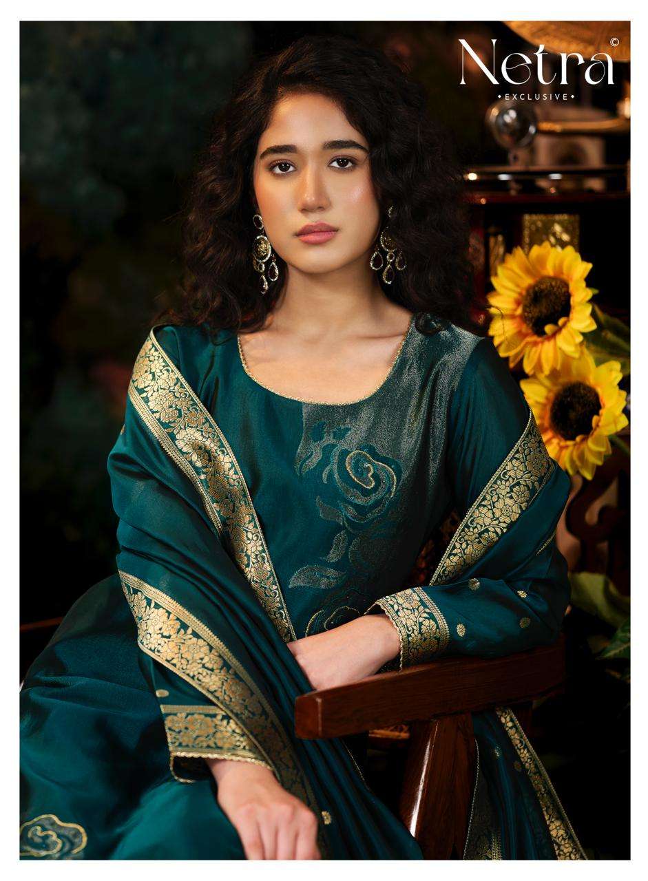 NETRA EXCLUSIVE HIVA VOL-2 Viscose Silk Jacquard Dress Material