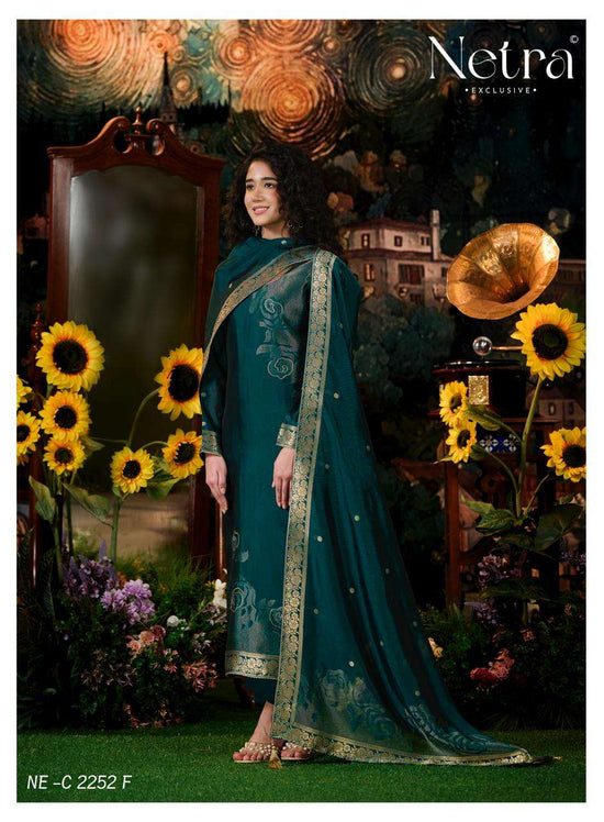 NETRA EXCLUSIVE HIVA VOL-2 Viscose Silk Jacquard Dress Material