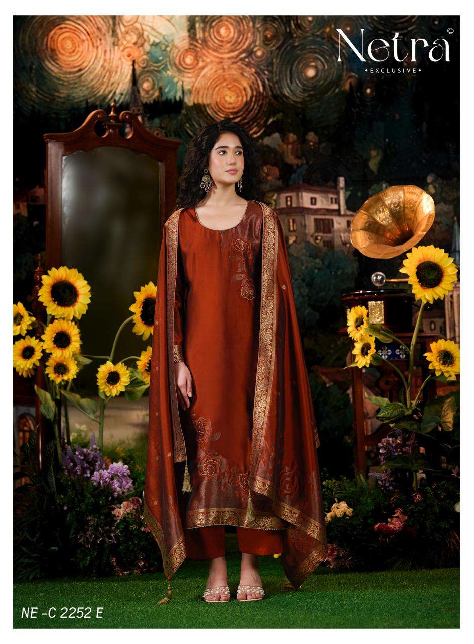 NETRA EXCLUSIVE HIVA VOL-2 Viscose Silk Jacquard Dress Material