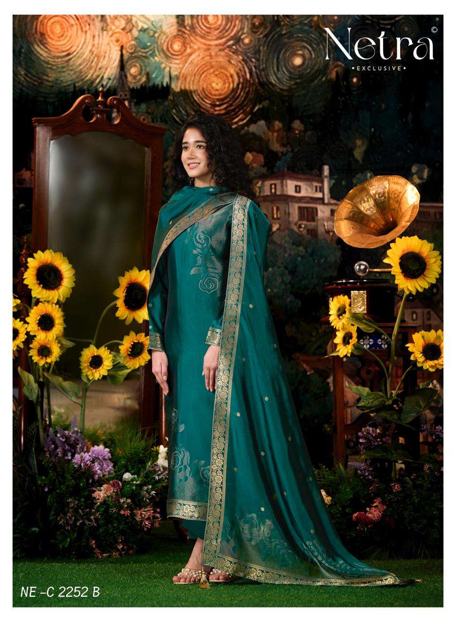 NETRA EXCLUSIVE HIVA VOL-2 Viscose Silk Jacquard Dress Material