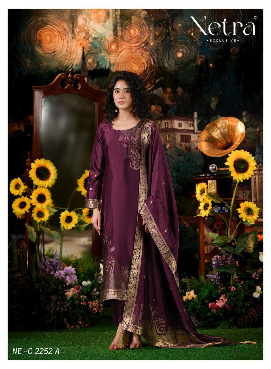 NETRA EXCLUSIVE HIVA VOL-2 Viscose Silk Jacquard Dress Material