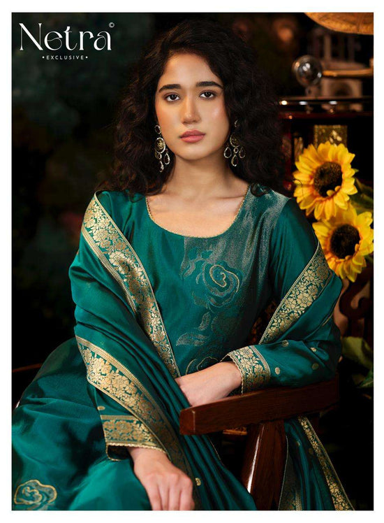 NETRA EXCLUSIVE HIVA VOL-2 Viscose Silk Jacquard Dress Material