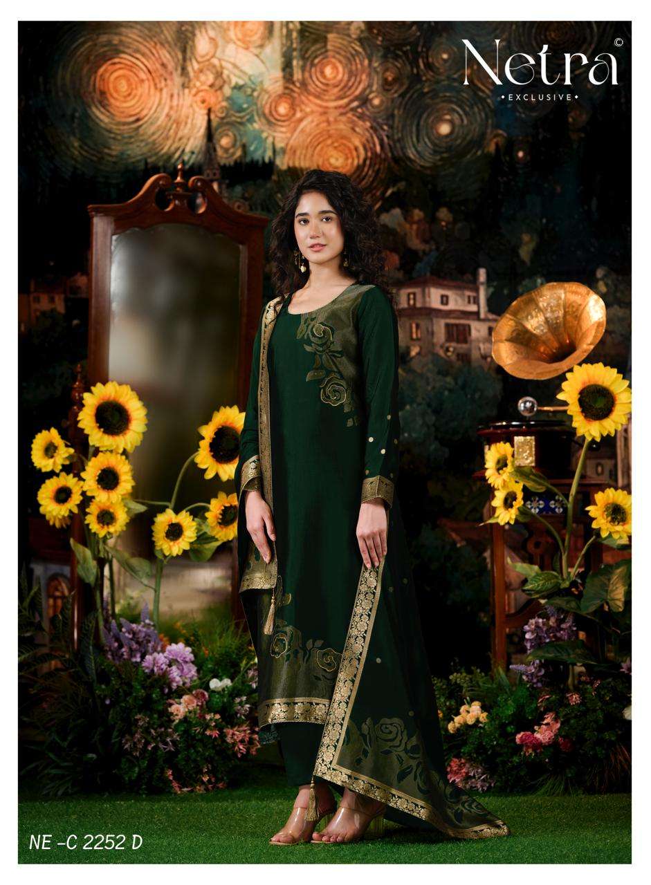NETRA EXCLUSIVE HIVA VOL-2 Viscose Silk Jacquard Dress Material