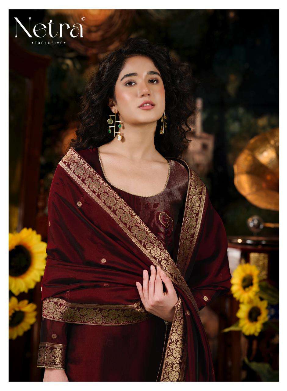 NETRA EXCLUSIVE HIVA VOL-2 Viscose Silk Jacquard Dress Material
