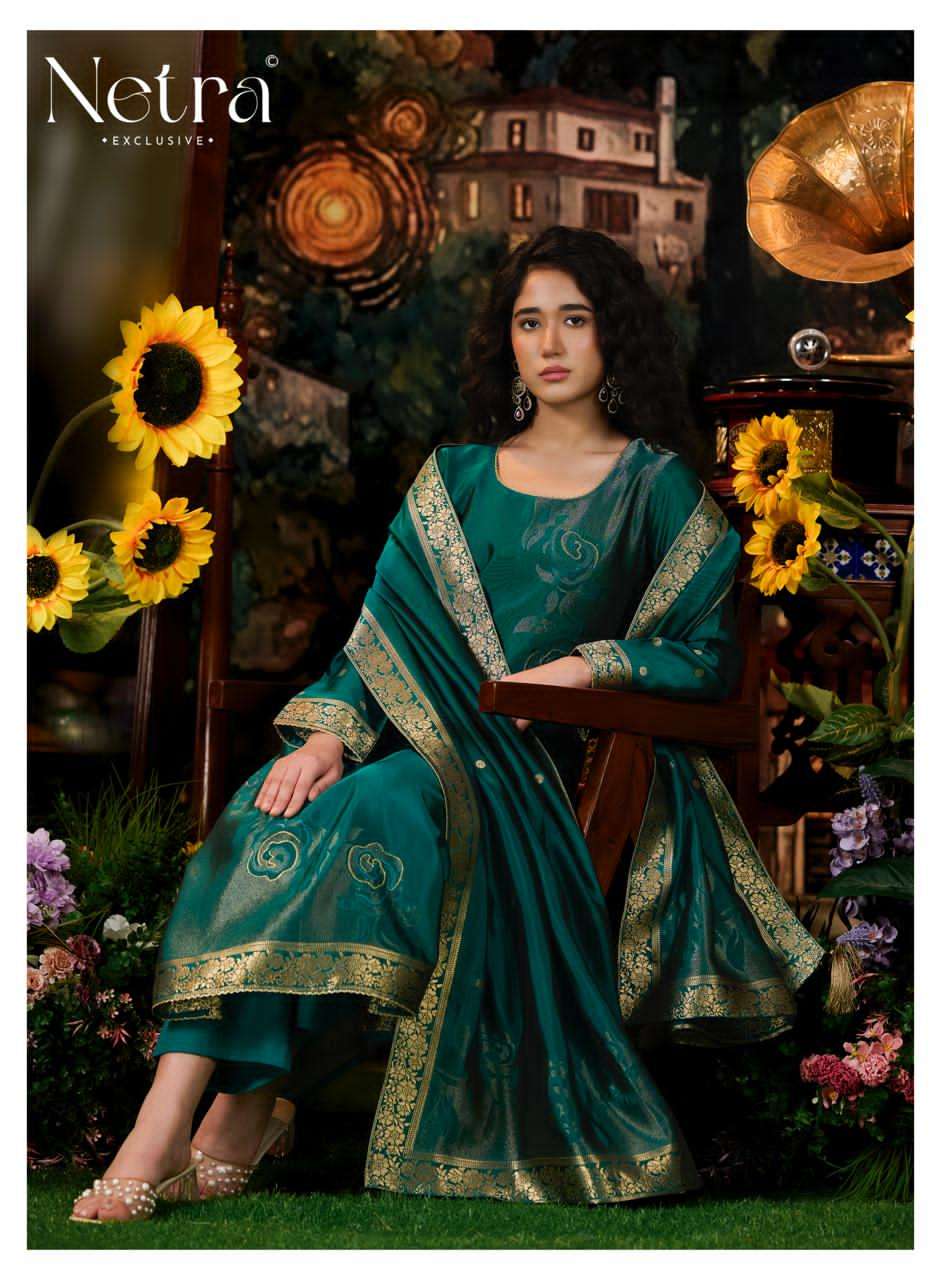 Netra Exclusive Hiva Woven Silk Jacquard Pakistani Suit