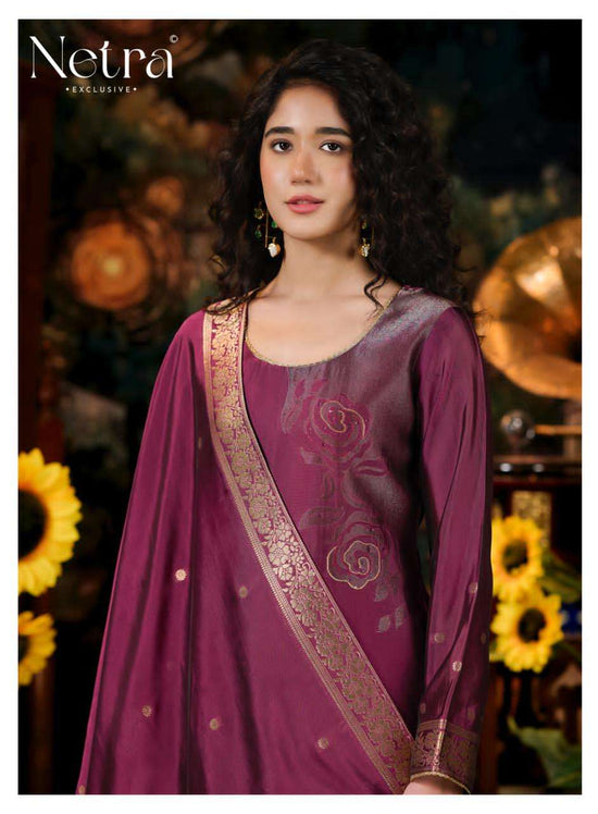 Netra Exclusive Hiva Woven Silk Jacquard Pakistani Suit