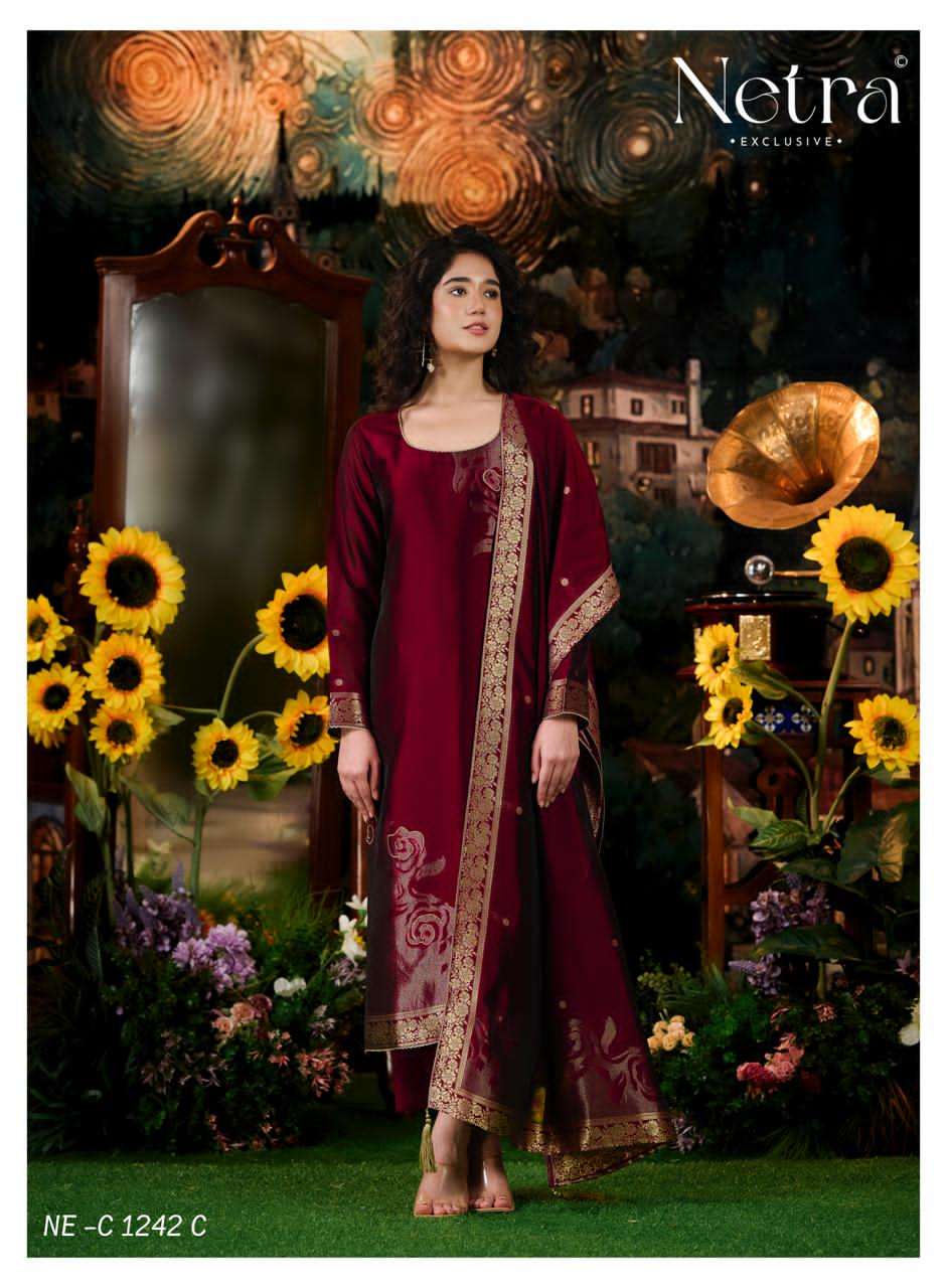 Netra Exclusive Hiva Woven Silk Jacquard Pakistani Suit