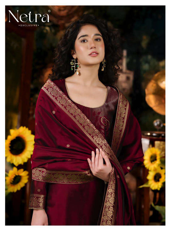 Netra Exclusive Hiva Woven Silk Jacquard Pakistani Suit