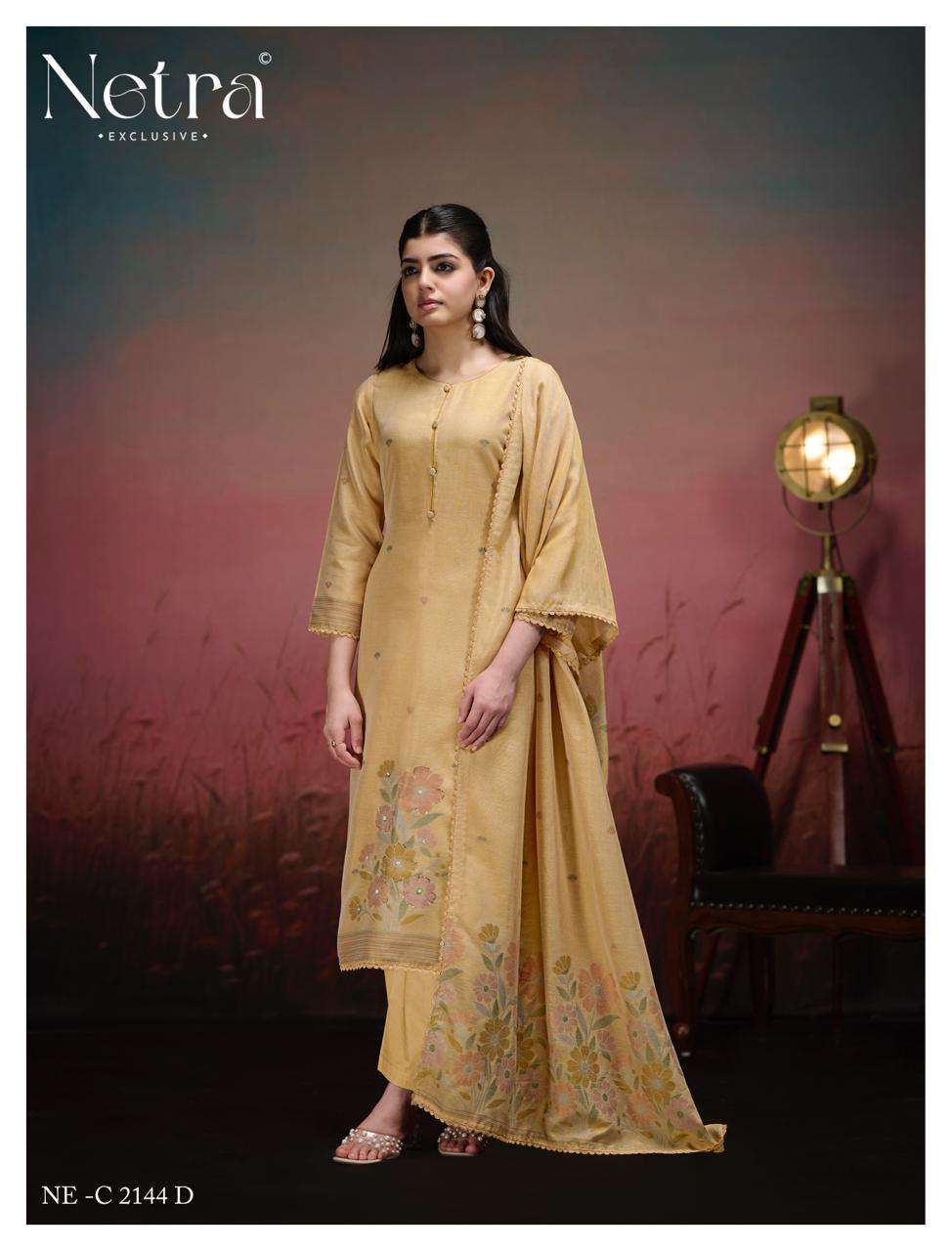 Netra Exclusive Jisha Banarasi Jamdani Dress Material - Amrah Wholesale