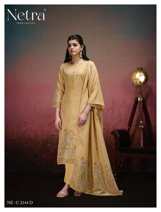Netra Exclusive Jisha Banarasi Jamdani Dress Material - Amrah Wholesale