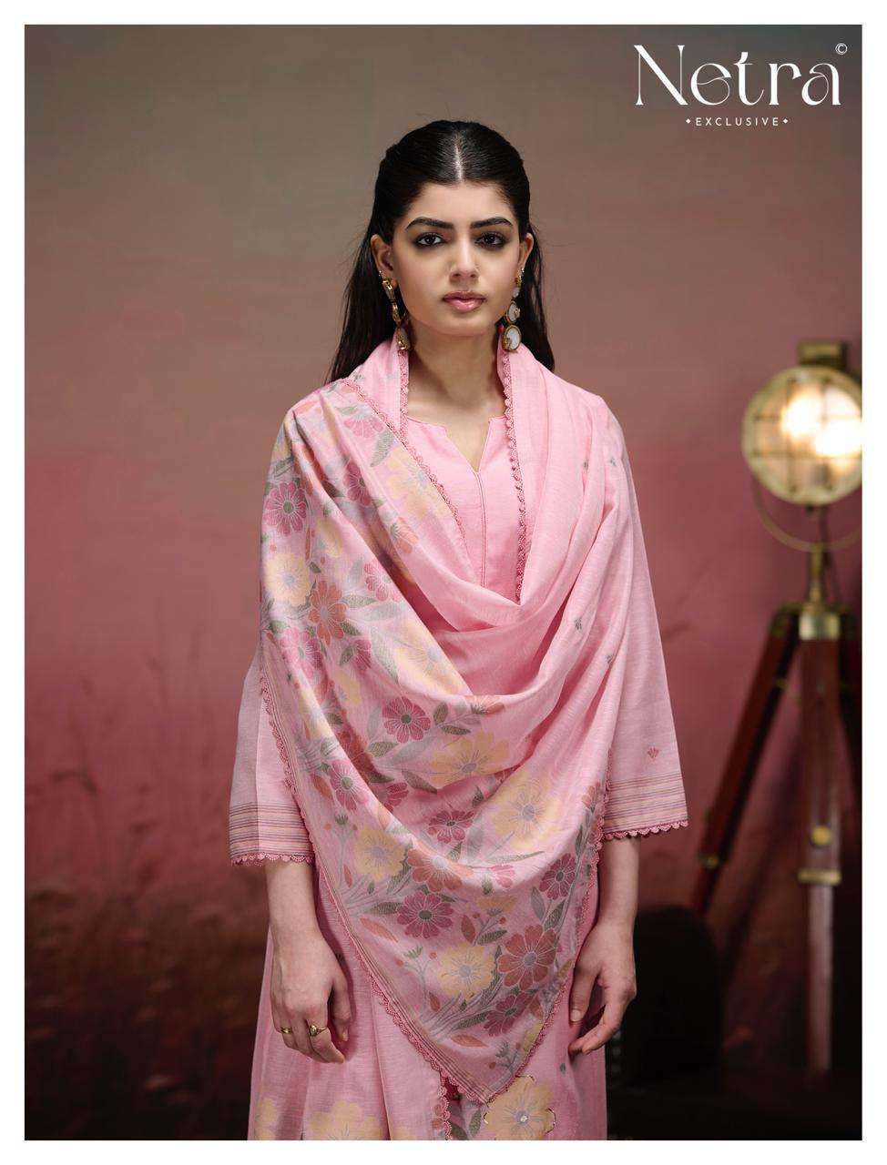 Netra Exclusive Jisha Banarasi Jamdani Dress Material - Amrah Wholesale